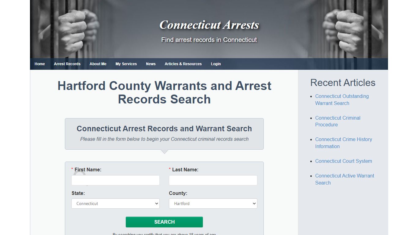 Hartford County Warrants and Arrest Records Search